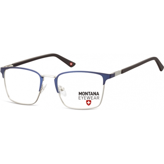 Okulary oprawki prostokątne optyczne Montana MM602C srebrno-niebieskie
